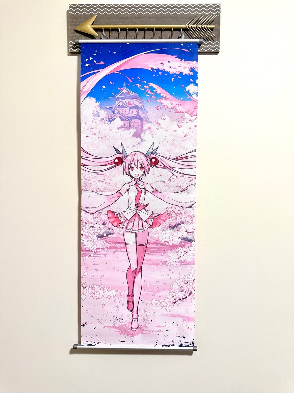 Sakura Miku Hatsune Miku Anime Wall Scroll Cherry Blossom Tapestry